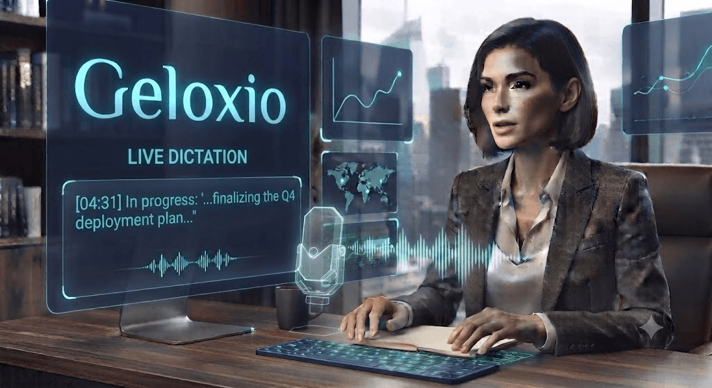 Geloxio live dictation interface